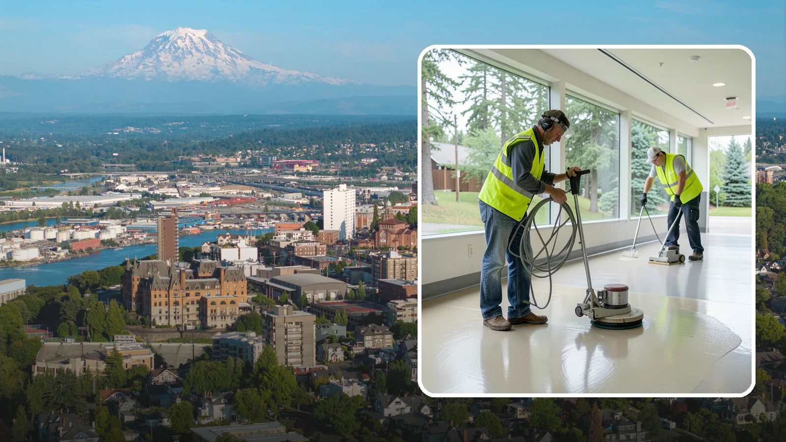 Floor Stripping & Waxing in Tacoma, Pierce County, WA - Periodic strip-and-wax restores protective finish and shine to hard floors in schools, offices, and public buildings.