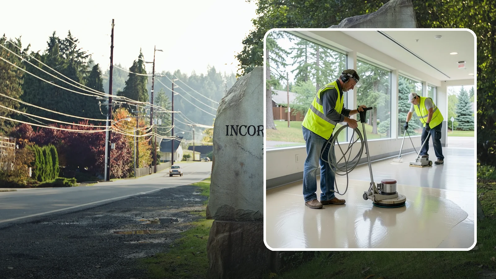 Floor Stripping & Waxing in Wilkeson, Pierce County, WA - Periodic strip-and-wax restores protective finish and shine to hard floors in schools, offices, and public buildings.
