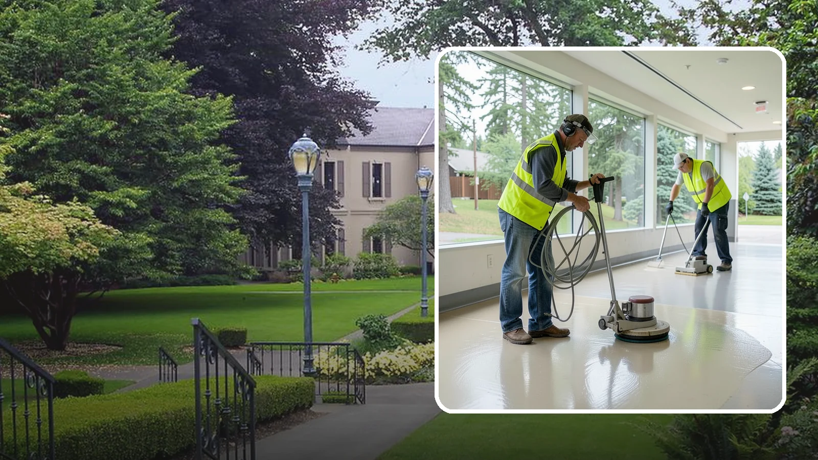 Floor Stripping & Waxing in Woodinville, King County, WA - Periodic strip-and-wax restores protective finish and shine to hard floors in schools, offices, and public buildings.