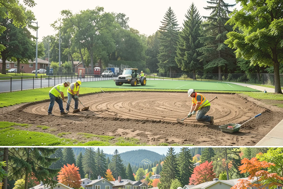 Football Field Maintenance in Fircrest, Pierce County, WA - Peak maintenance aligns with the fall competition season, with renovation and seeding in spring and early summer.