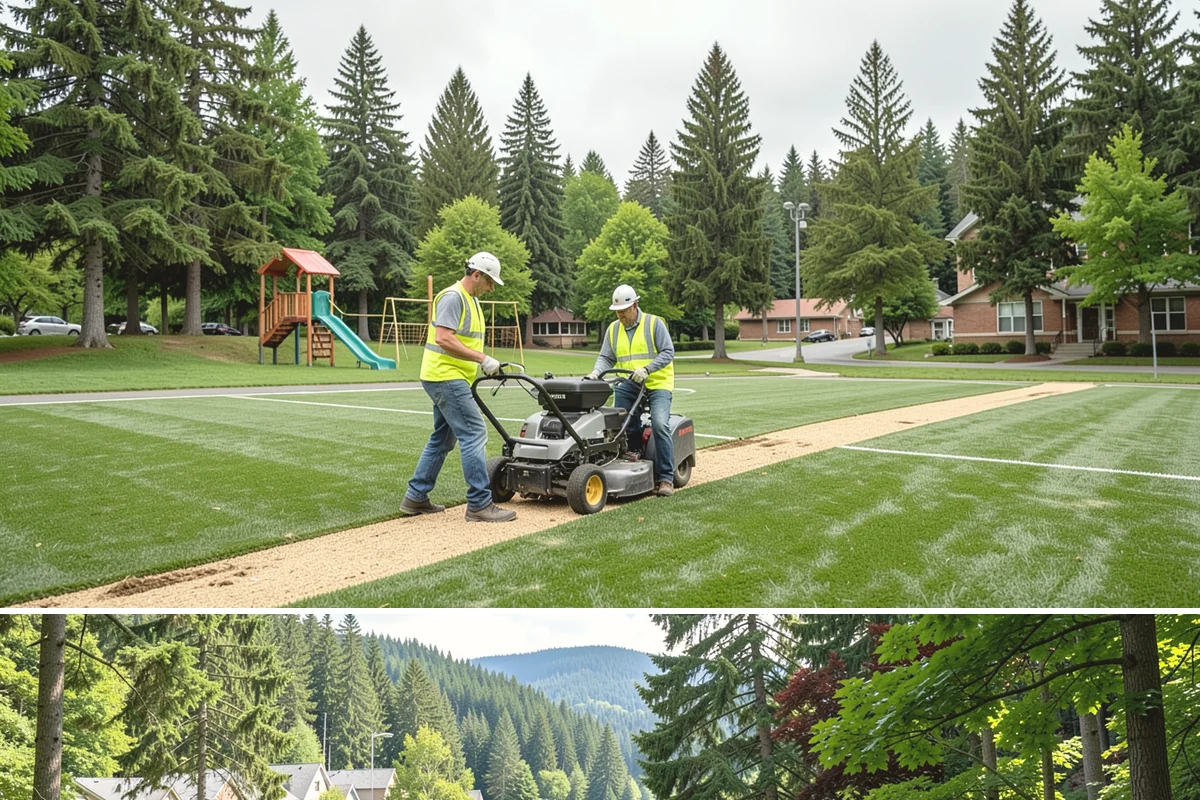 Football Field Maintenance in Lake Forest Park, King County, WA - Peak maintenance aligns with the fall competition season, with renovation and seeding in spring and early summer.