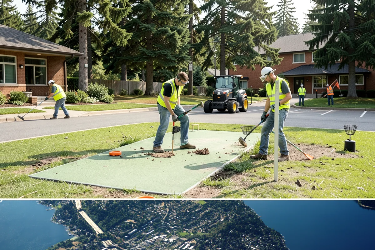 Football Field Maintenance in Mercer Island, King County, WA - Peak maintenance aligns with the fall competition season, with renovation and seeding in spring and early summer.