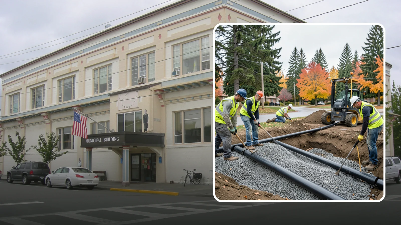 French Drain Installation in Anacortes, Skagit County, WA - French drain installation that intercepts and redirects subsurface water away from municipal infrastructure and problem areas.