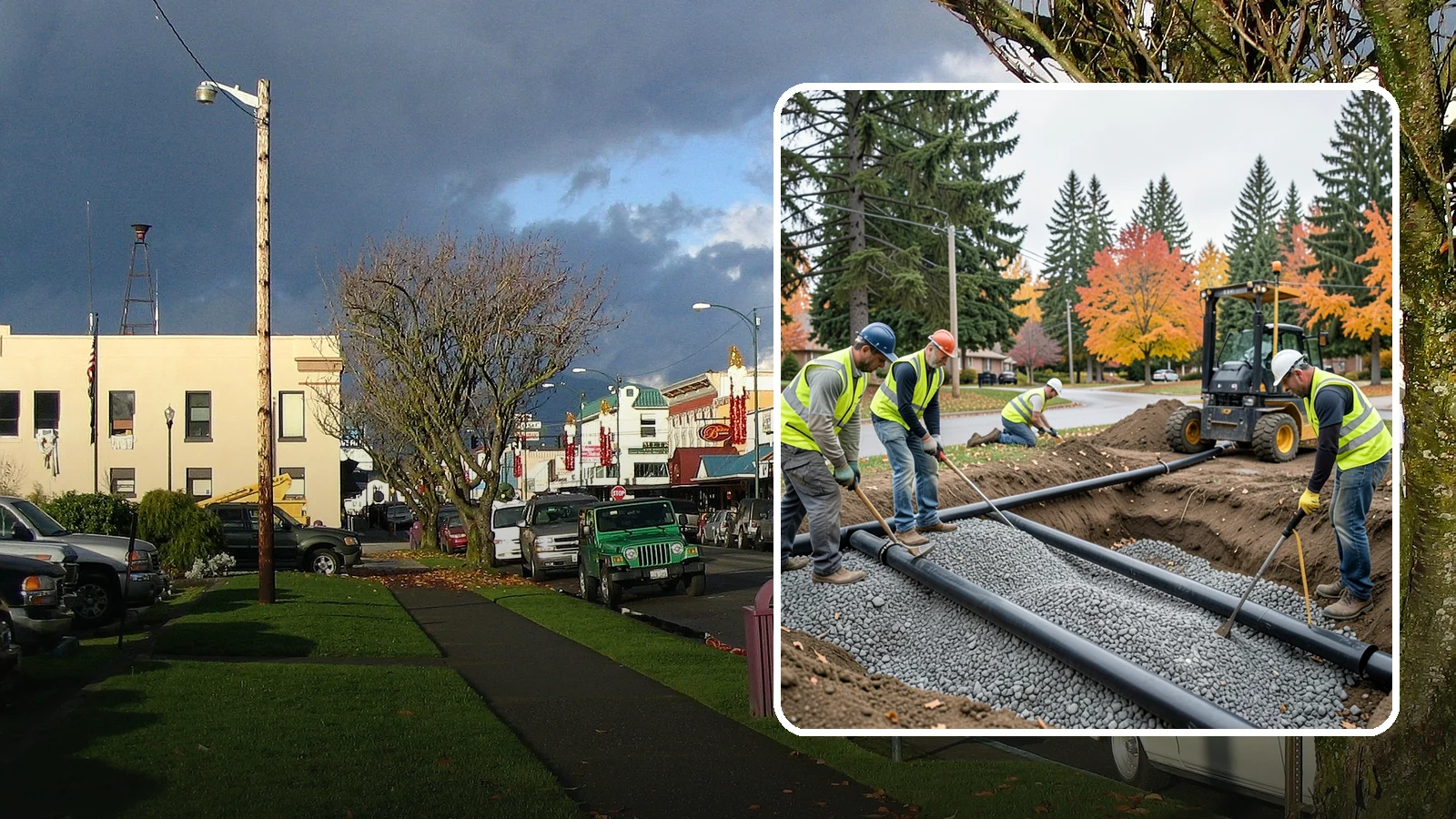 French Drain Installation in Arlington, Snohomish County, WA - French drain installation that intercepts and redirects subsurface water away from municipal infrastructure and problem areas.