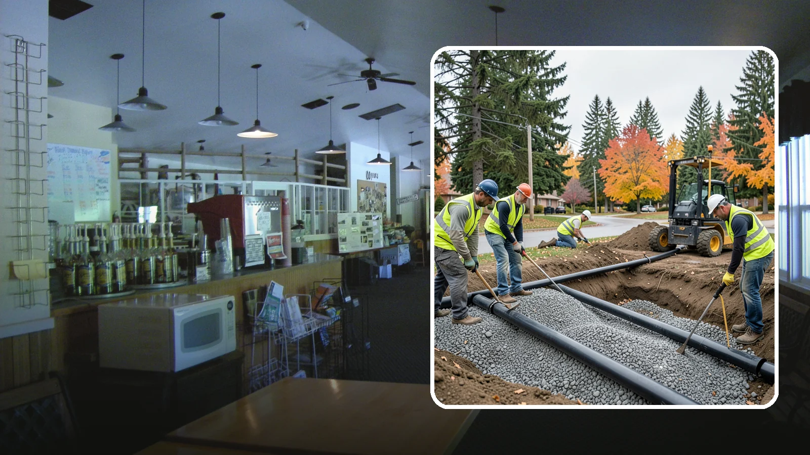 French Drain Installation in Black Diamond, King County, WA - French drain installation that intercepts and redirects subsurface water away from municipal infrastructure and problem areas.