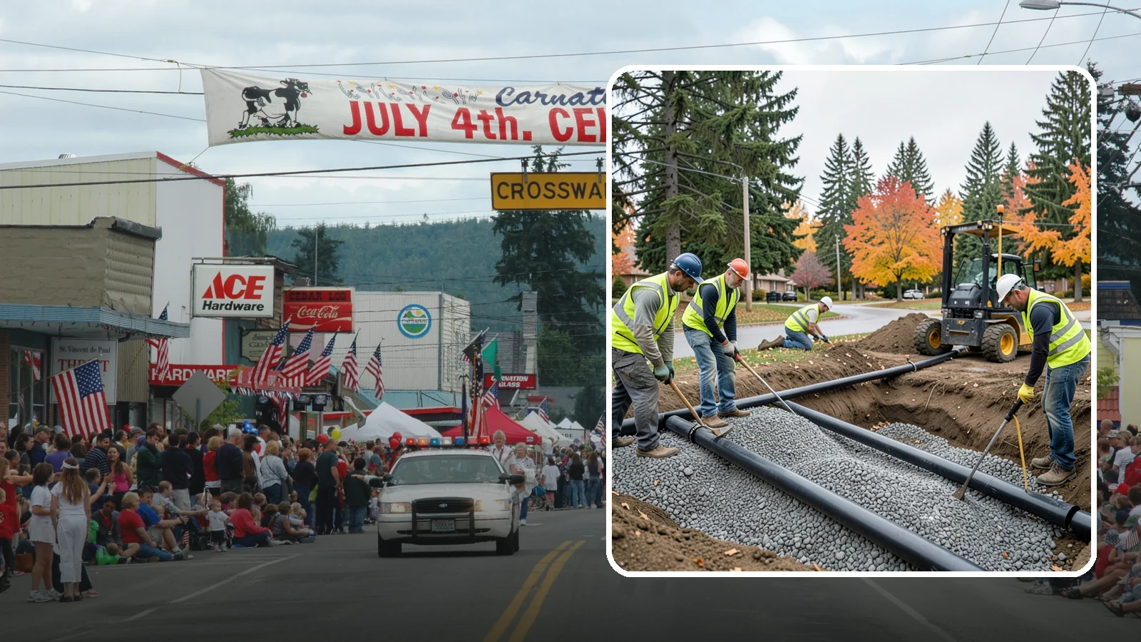 French Drain Installation in Carnation, King County, WA - French drain installation that intercepts and redirects subsurface water away from municipal infrastructure and problem areas.