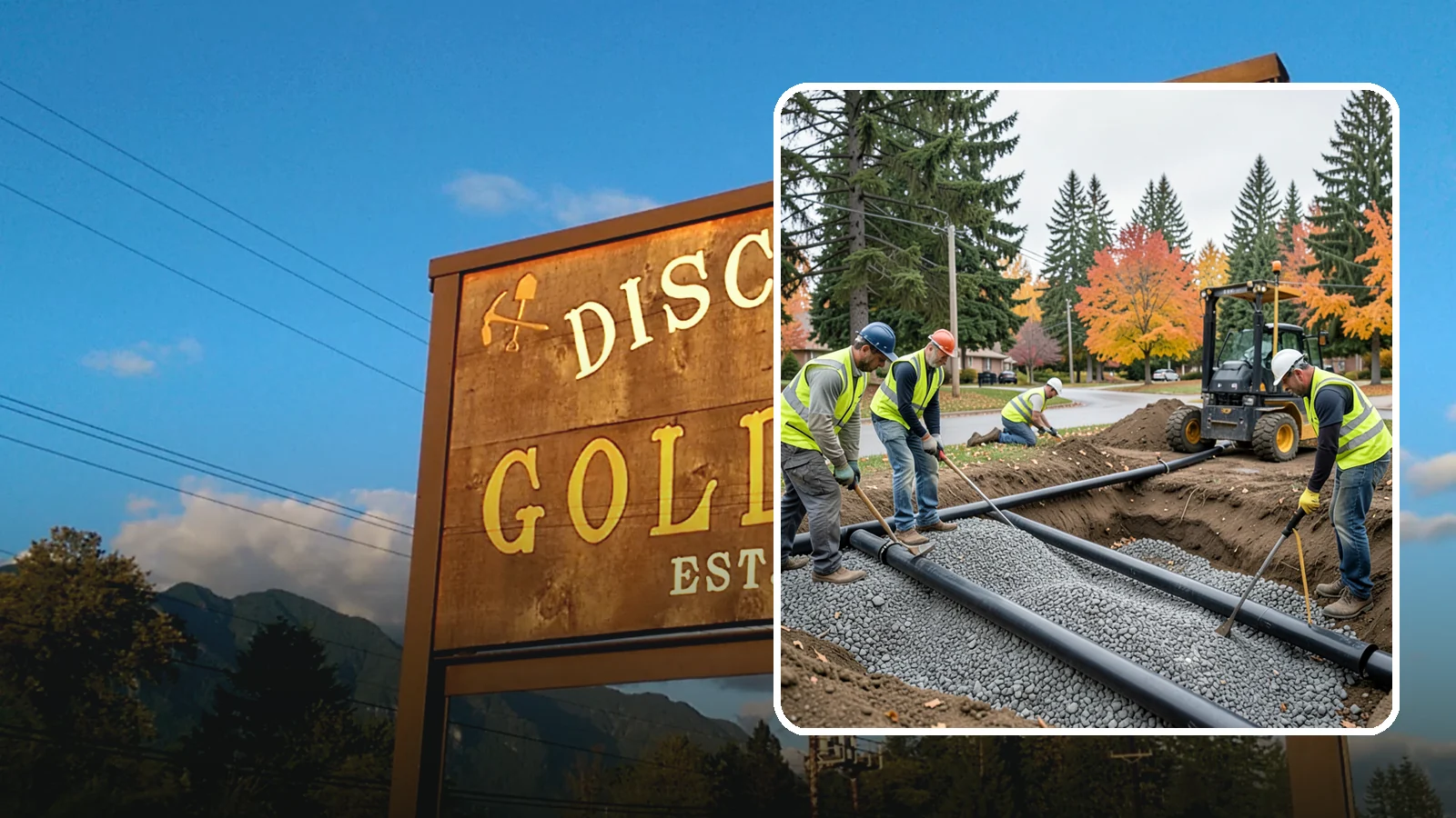 French Drain Installation in Gold Bar, Snohomish County, WA - French drain installation that intercepts and redirects subsurface water away from municipal infrastructure and problem areas.