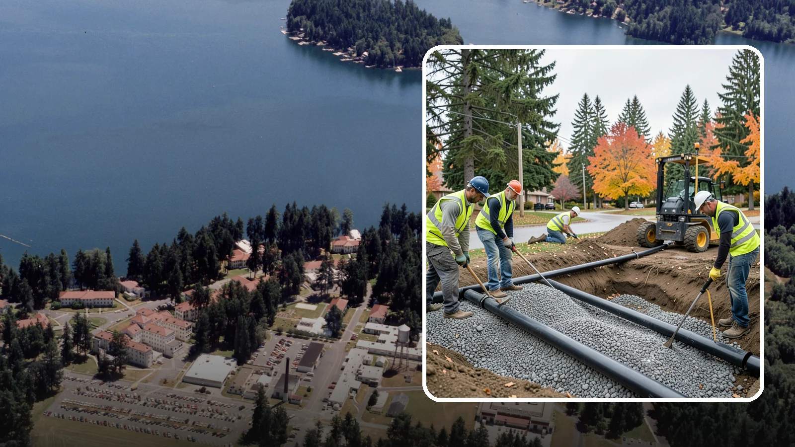 French Drain Installation in Lakewood, Pierce County, WA - French drain installation that intercepts and redirects subsurface water away from municipal infrastructure and problem areas.