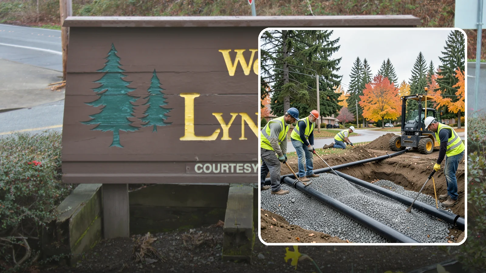 French Drain Installation in Lynnwood, Snohomish County, WA - French drain installation that intercepts and redirects subsurface water away from municipal infrastructure and problem areas.