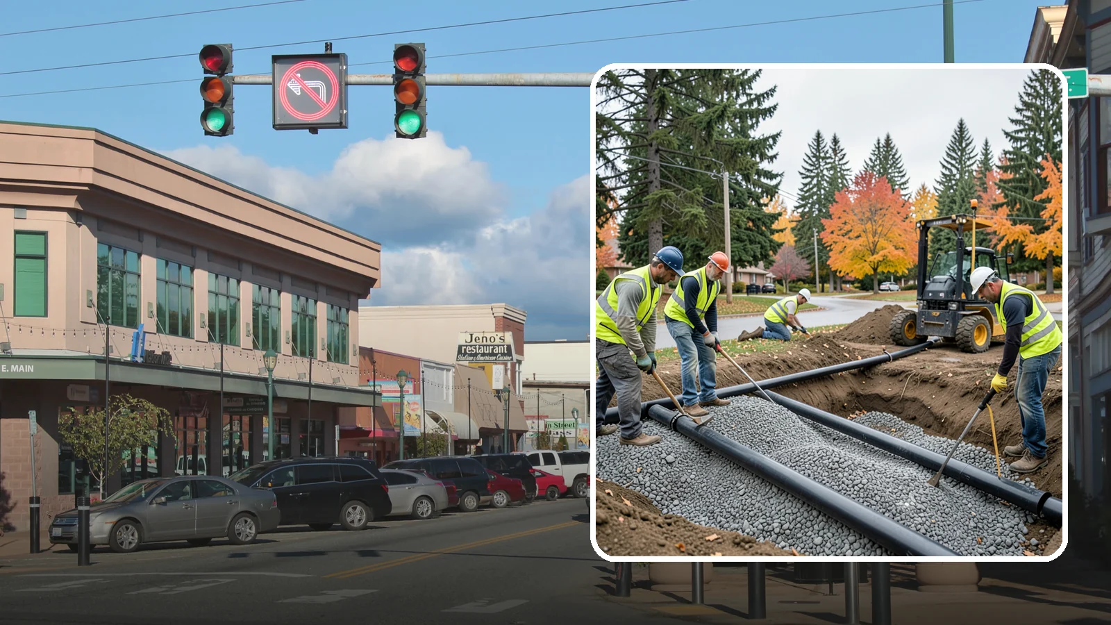 French Drain Installation in Monroe, Snohomish County, WA - French drain installation that intercepts and redirects subsurface water away from municipal infrastructure and problem areas.