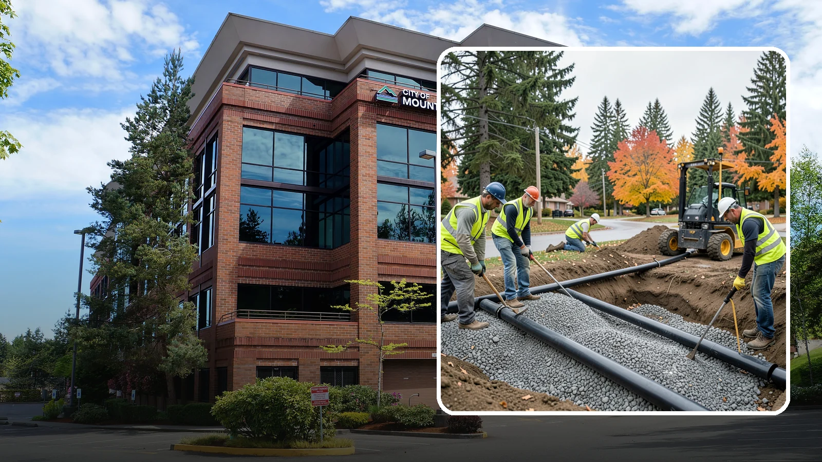 French Drain Installation in Mountlake Terrace, Snohomish County, WA - French drain installation that intercepts and redirects subsurface water away from municipal infrastructure and problem areas.