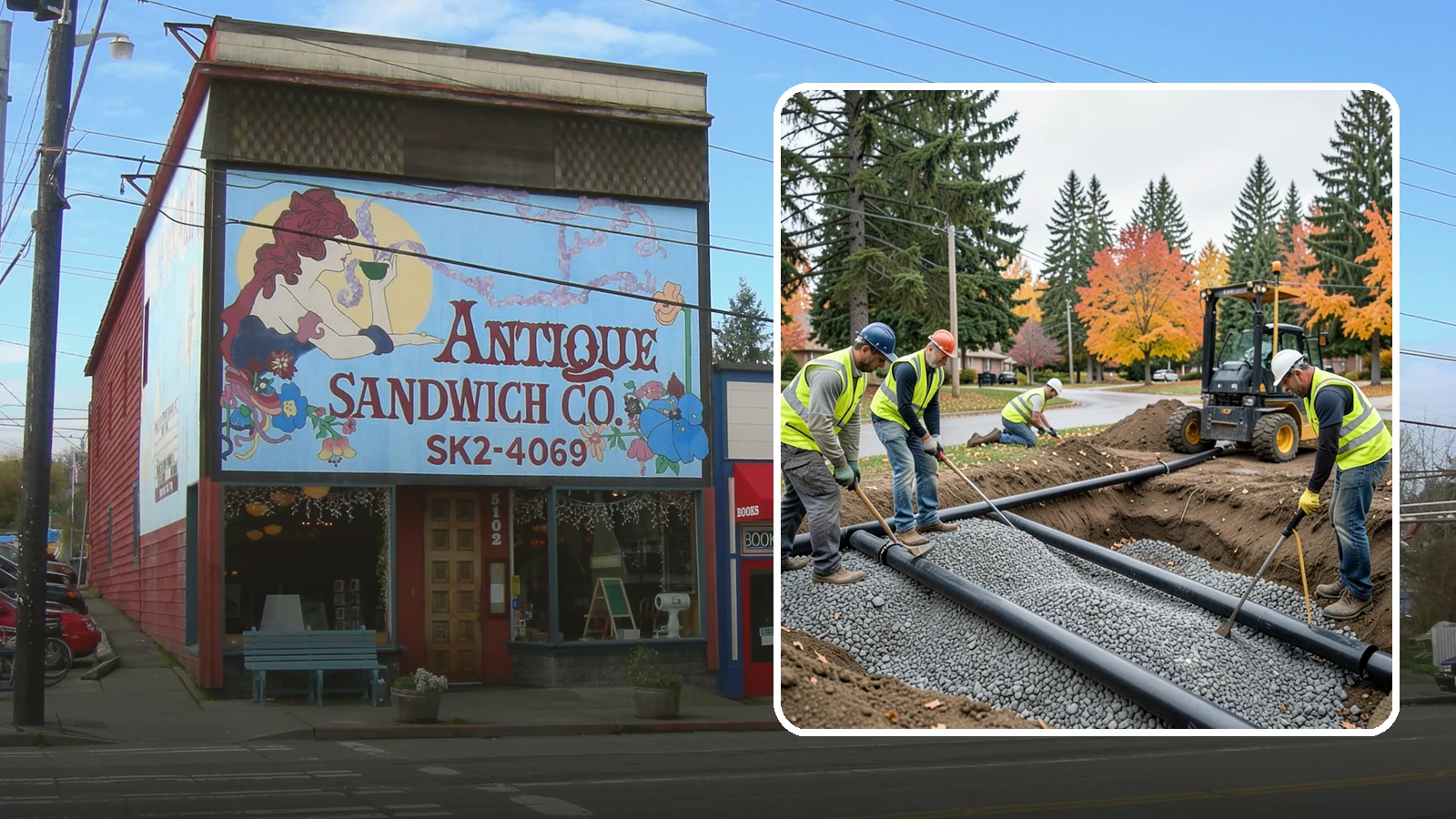 French Drain Installation in Ruston, Pierce County, WA - French drain installation that intercepts and redirects subsurface water away from municipal infrastructure and problem areas.