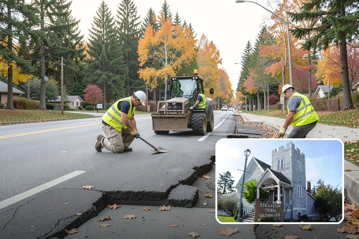 French Drain Installation in Steilacoom, Pierce County, WA - Intercepts groundwater before it damages structures or facilities