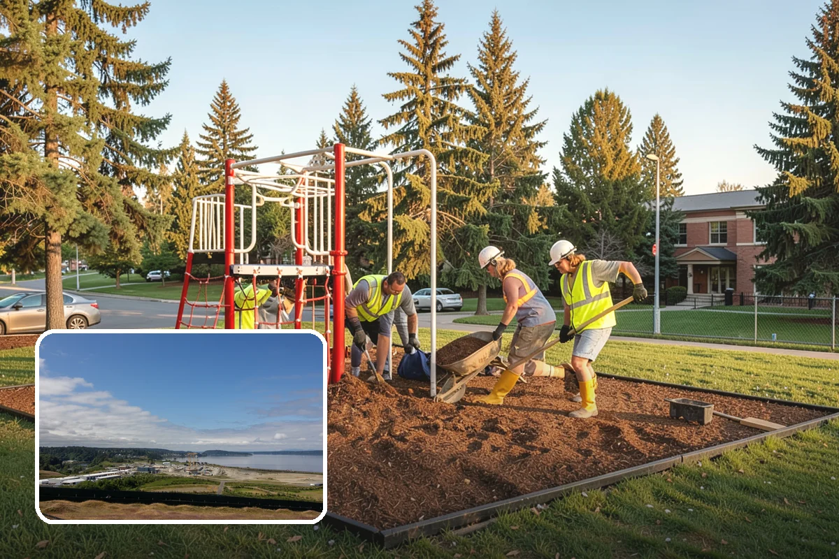 French Drain Installation in University Place, Pierce County, WA - Intercepts groundwater before it damages structures or facilities