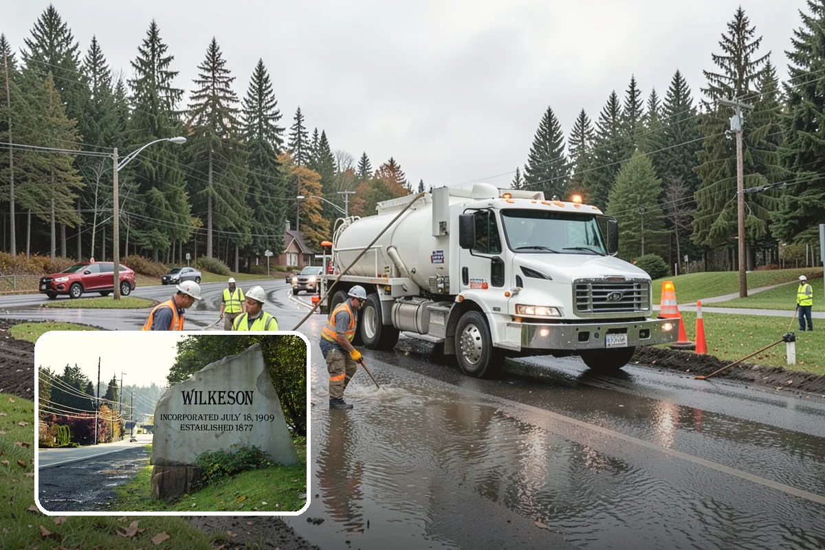 French Drain Installation in Wilkeson, Pierce County, WA - Intercepts groundwater before it damages structures or facilities