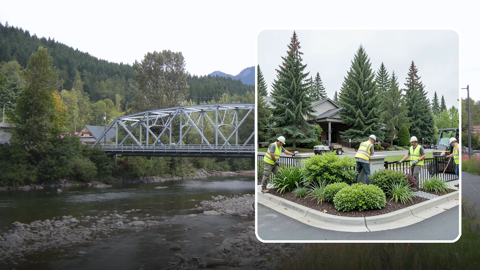 Gateway & Entry Landscaping in Skykomish, King County, WA - We create and maintain welcoming gateway and entry landscapes at city limits, parks, and civic destinations across Western...