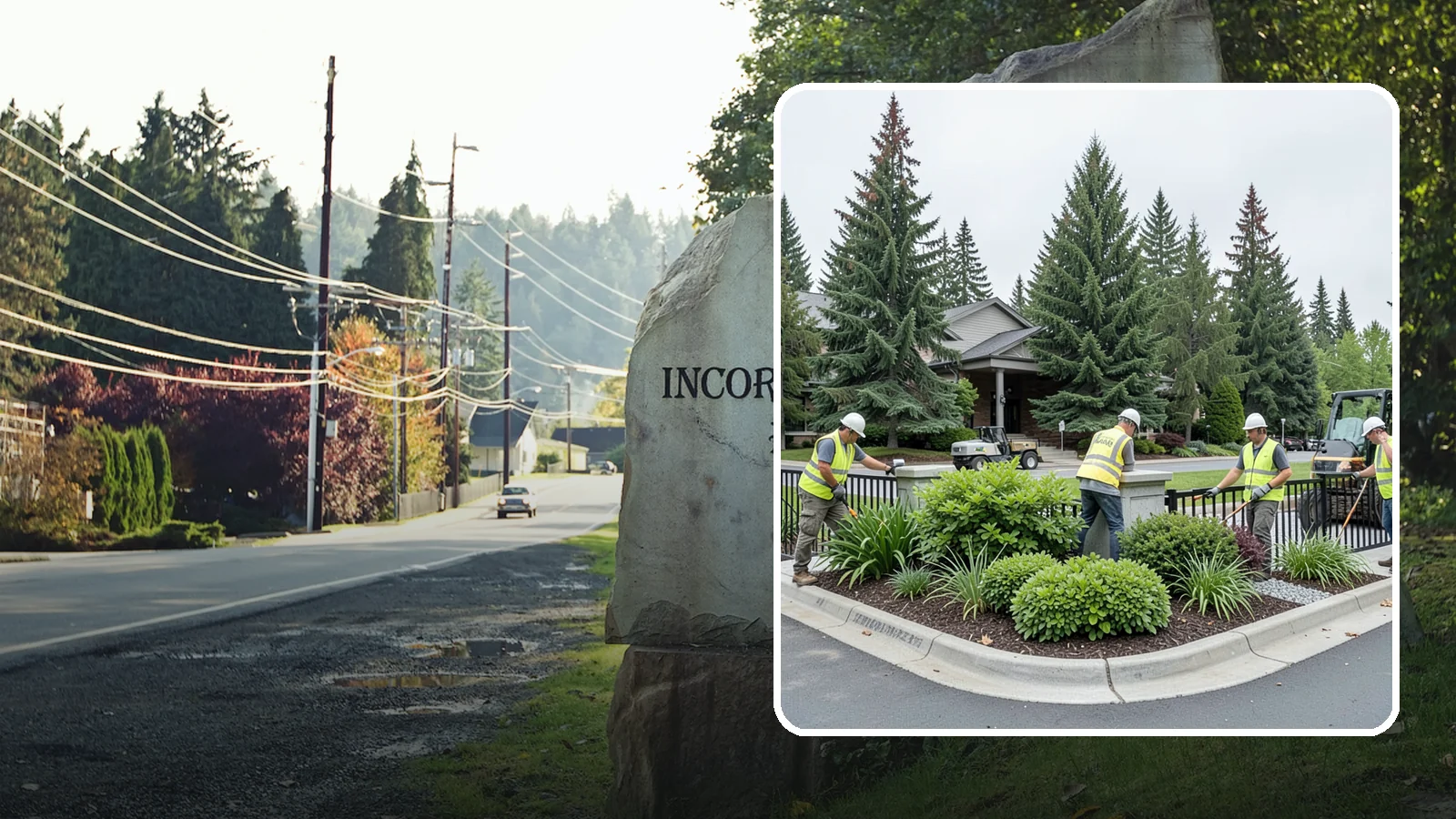 Gateway & Entry Landscaping in Wilkeson, Pierce County, WA - We create and maintain welcoming gateway and entry landscapes at city limits, parks, and civic destinations across Western...