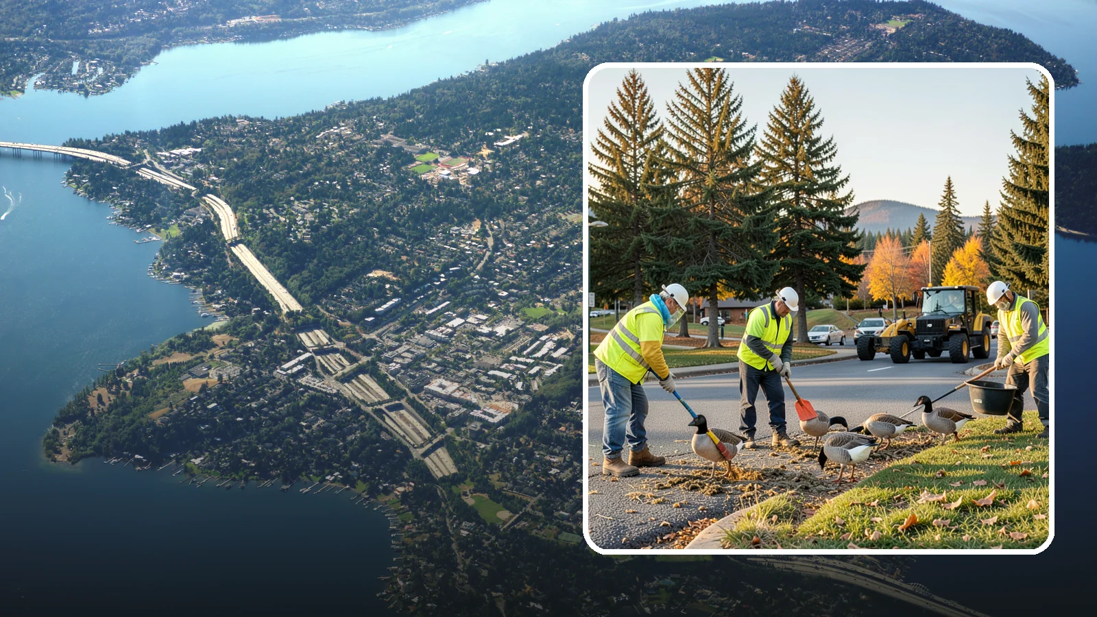 Goose Management in Mercer Island, King County, WA - Canada goose management that reduces flock pressure and droppings at public parks and waterfronts.