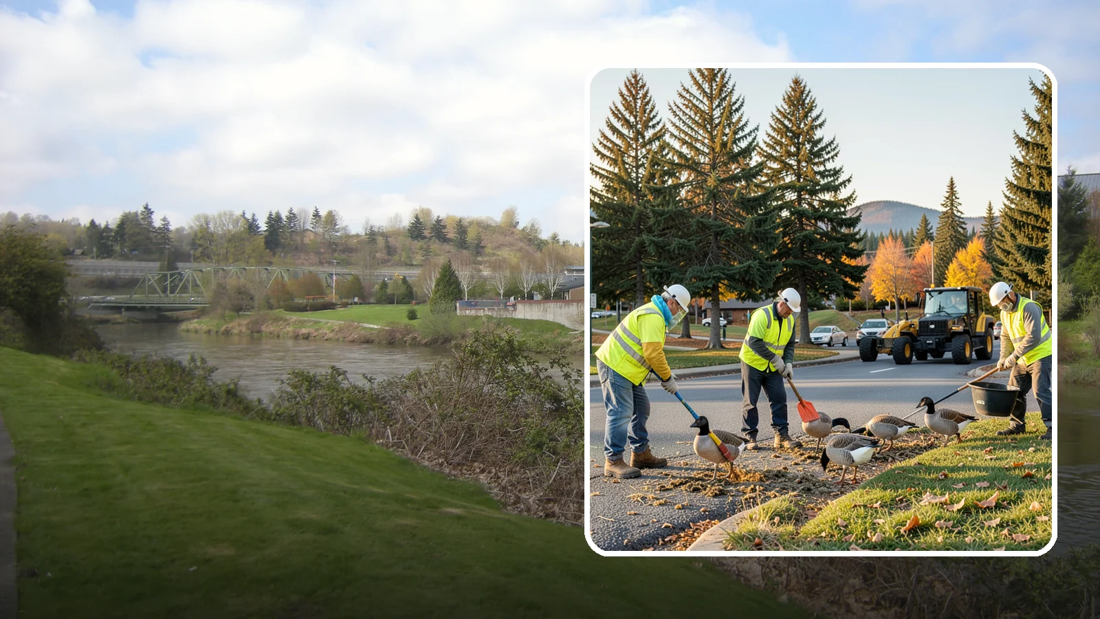 Goose Management in Tukwila, King County, WA - Canada goose management that reduces flock pressure and droppings at public parks and waterfronts.