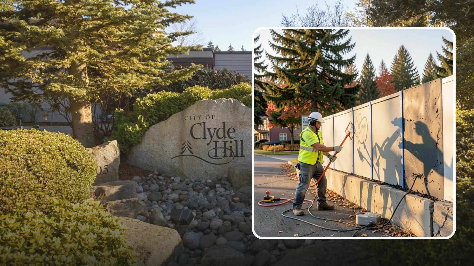 Graffiti Abatement in Clyde Hill, King County, WA - Program-based removal of graffiti from public infrastructure under a defined municipal response standard.