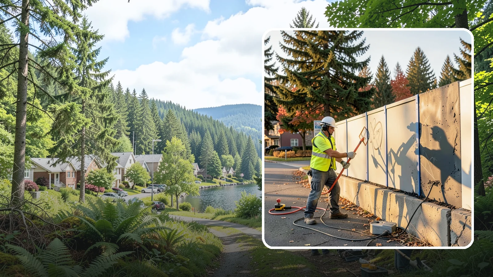 Graffiti Abatement in Lake Forest Park, King County, WA - Program-based removal of graffiti from public infrastructure under a defined municipal response standard.
