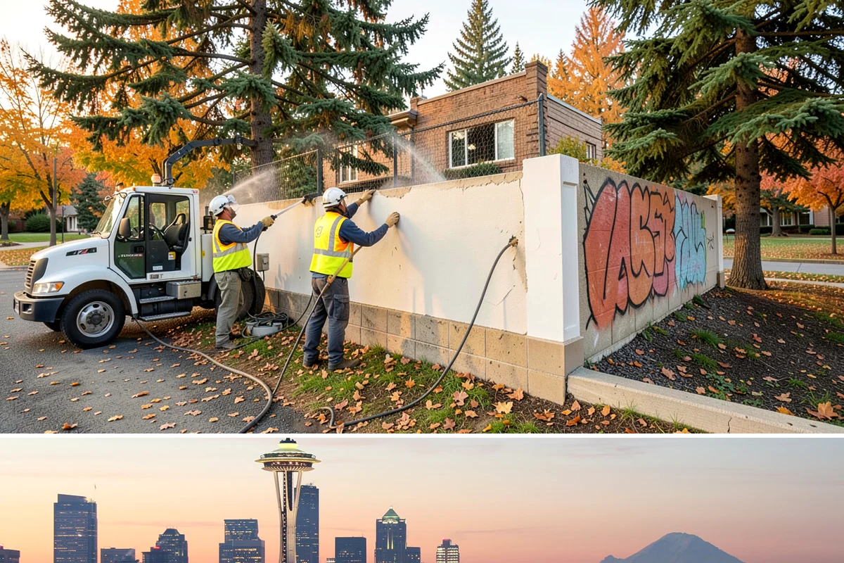 Graffiti Interior Removal in Seattle, King County, WA - Interior tagging can occur year-round, so many agencies keep a standing rapid-removal arrangement in place.