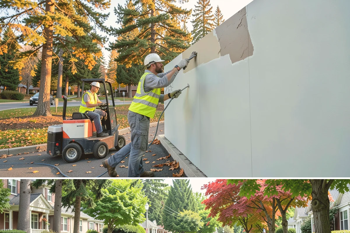 Graffiti Removal in Beaux Arts Village, King County, WA - Graffiti removal is a year-round service, though solvent and paint-out methods perform best in dry weather windows that allow...