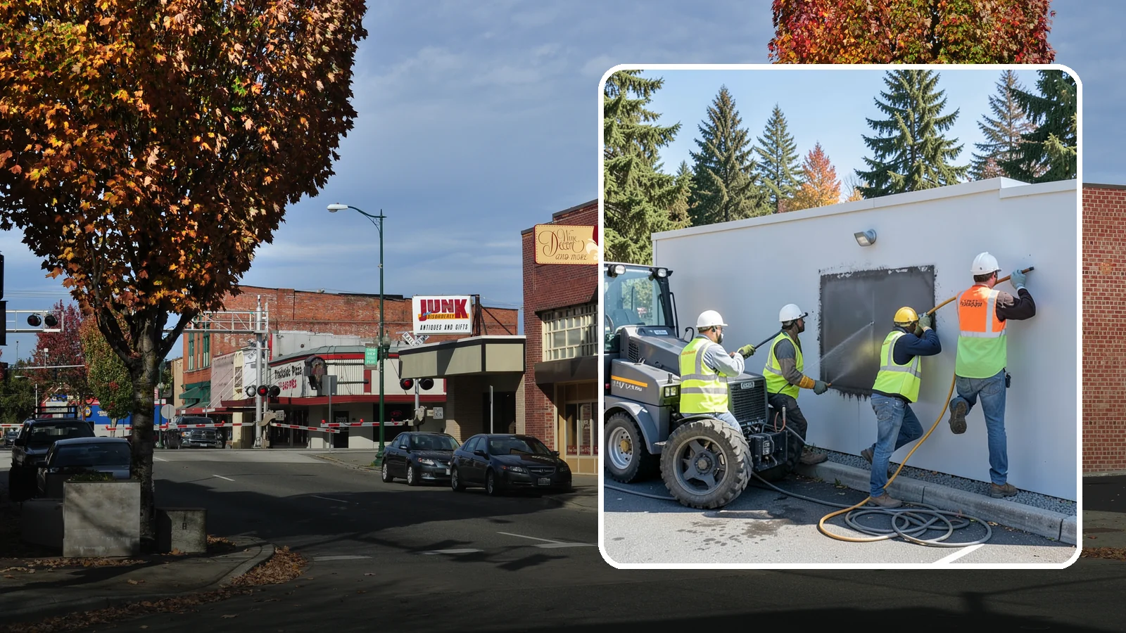 Graffiti Removal in Puyallup, Pierce County, WA - Rapid removal of graffiti from public surfaces to restore appearance and deter repeat vandalism.