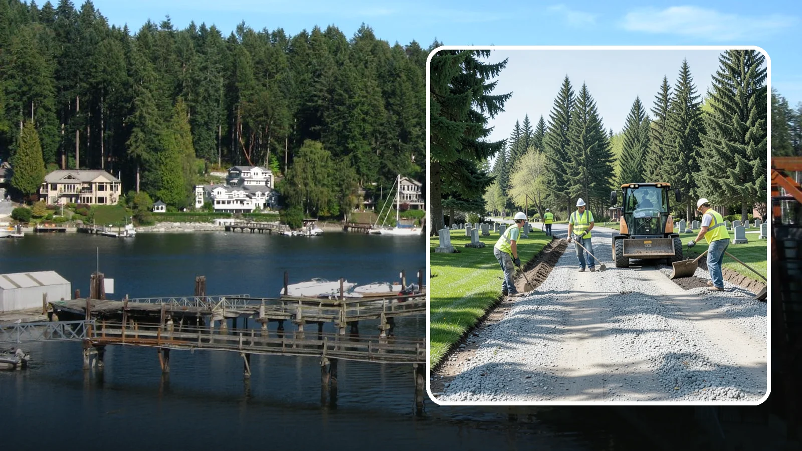 Gravel Road Grading in Gig Harbor, Pierce County, WA - Grading and reshaping of gravel roads, shoulders, and unpaved lots to restore surface and drainage.