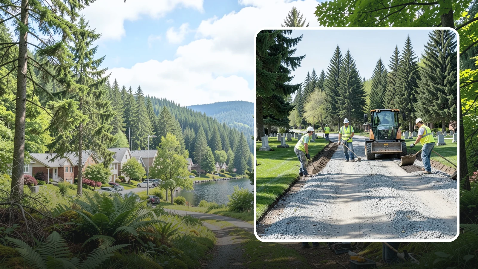 Gravel Road Grading in Lake Forest Park, King County, WA - Grading and reshaping of gravel roads, shoulders, and unpaved lots to restore surface and drainage.