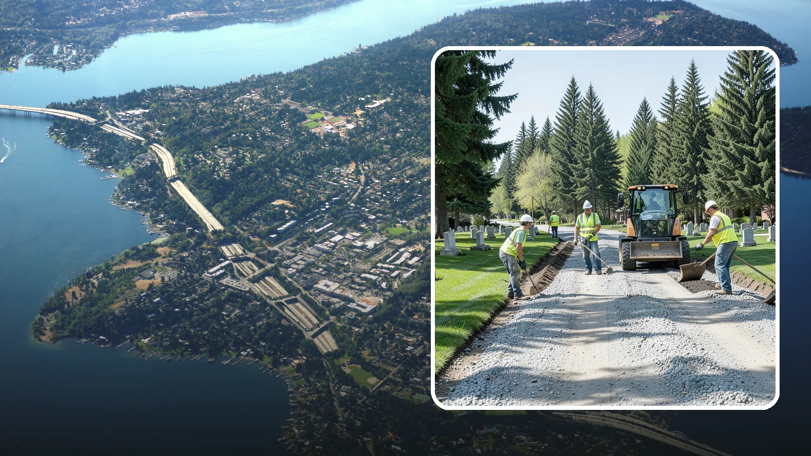 Gravel Road Grading in Mercer Island, King County, WA - Grading and reshaping of gravel roads, shoulders, and unpaved lots to restore surface and drainage.