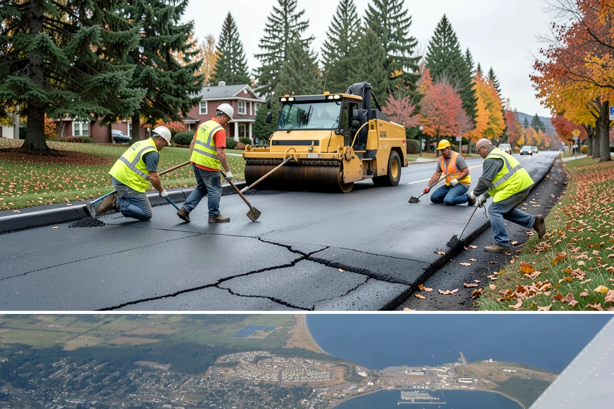 Gravel Road Grading in Oak Harbor, Island County, WA - Grading is most effective when the surface holds a little moisture, making late spring and fall ideal for compaction without dust.