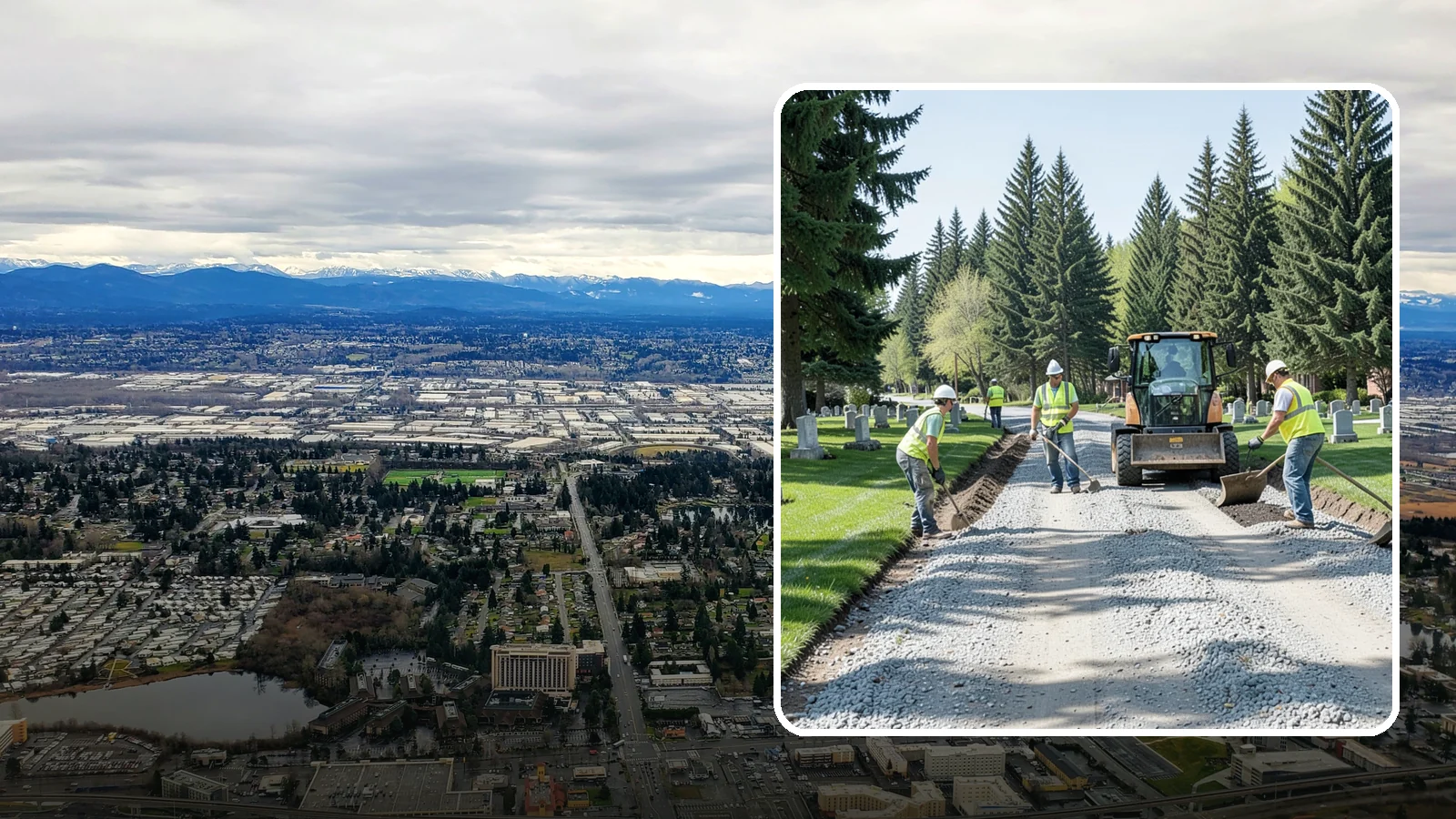 Gravel Road Grading in SeaTac, King County, WA - Grading and reshaping of gravel roads, shoulders, and unpaved lots to restore surface and drainage.