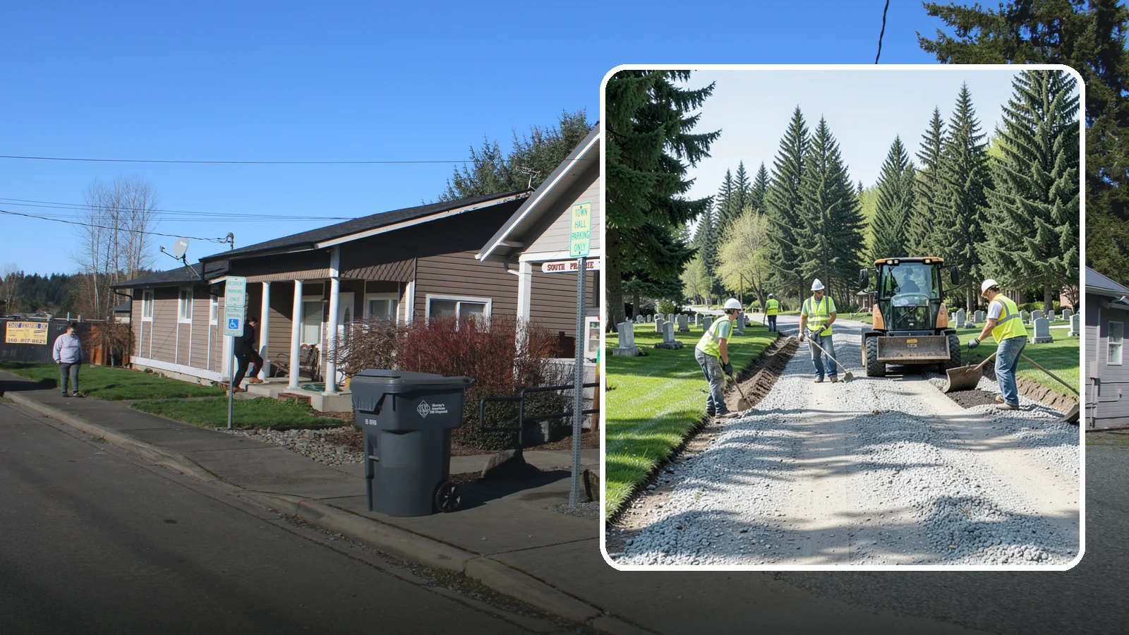 Gravel Road Grading in South Prairie, Pierce County, WA - Grading and reshaping of gravel roads, shoulders, and unpaved lots to restore surface and drainage.