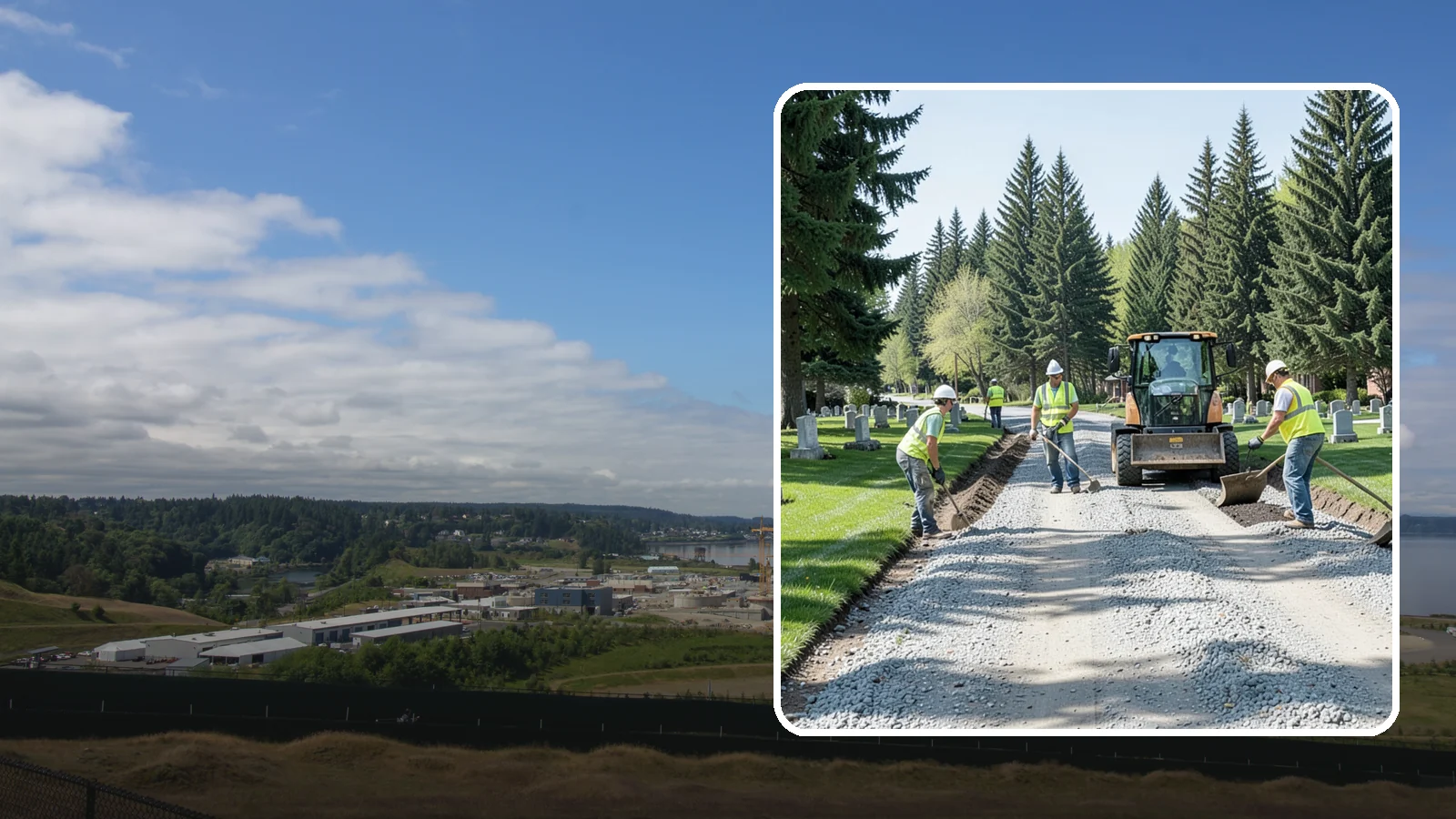 Gravel Road Grading in University Place, Pierce County, WA - Grading and reshaping of gravel roads, shoulders, and unpaved lots to restore surface and drainage.