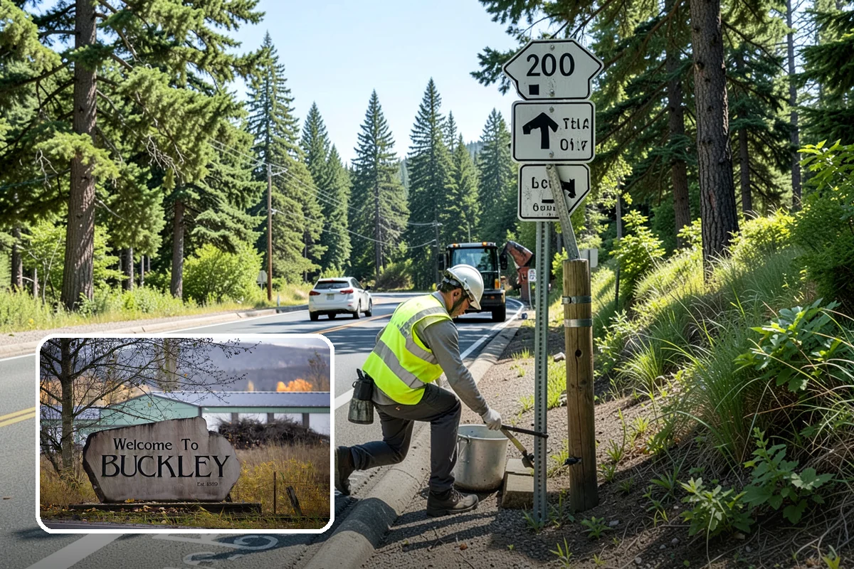 Guardrail Repair in Buckley, Pierce County, WA - Restored crash protection to approved standards