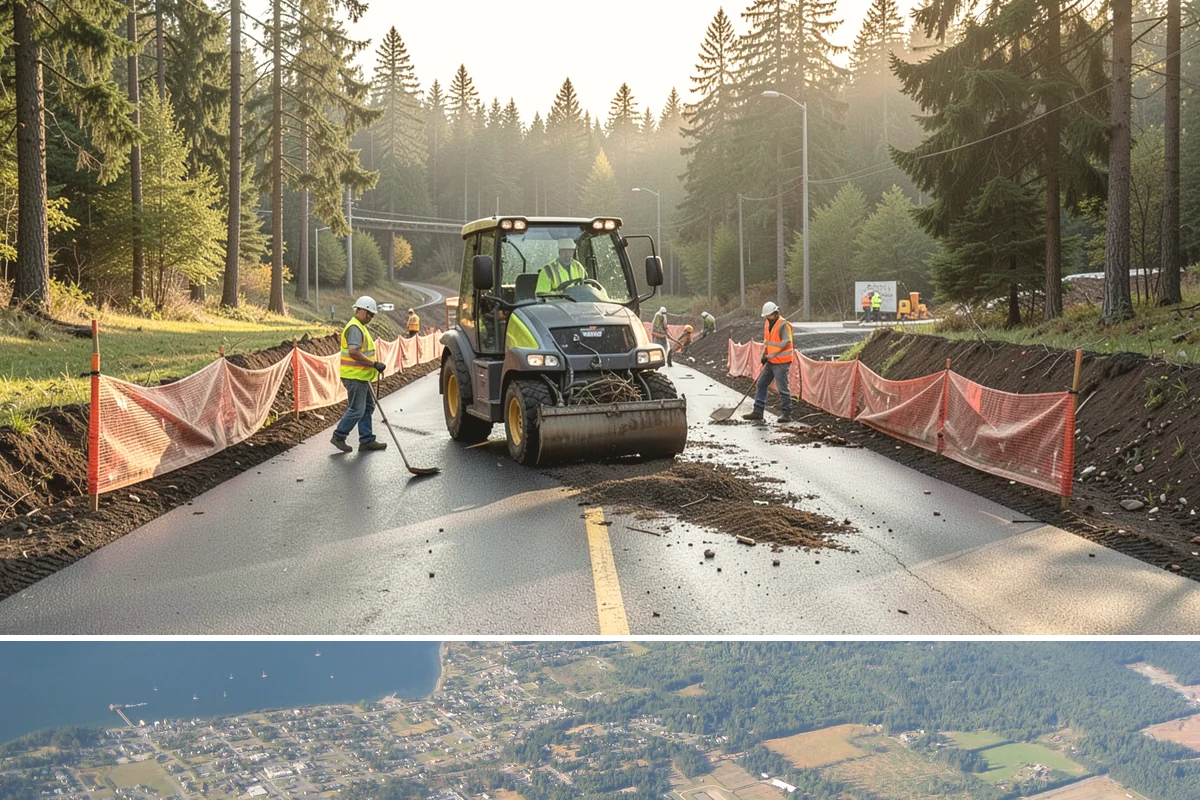 Guardrail Repair in Coupeville, Island County, WA - Repairs run year-round but cluster after winter storm season when run-off-road impacts peak.