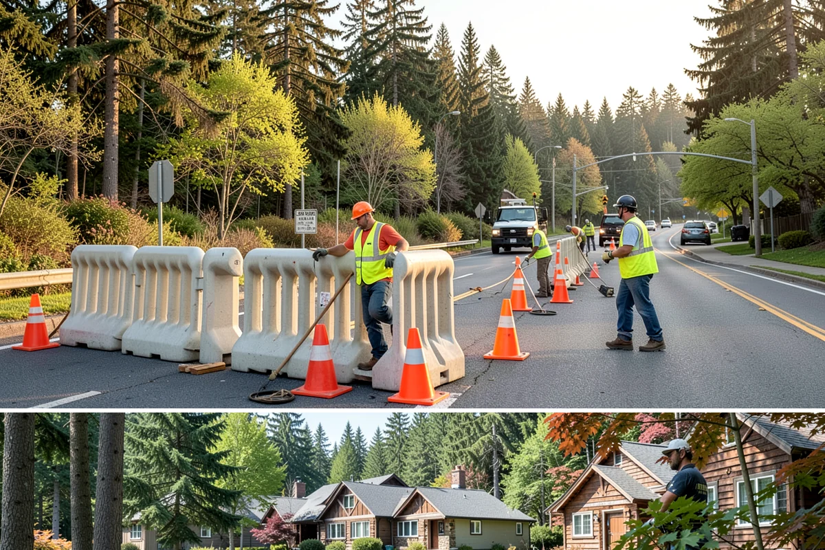 Guardrail Repair in Edgewood, Pierce County, WA - Repairs run year-round but cluster after winter storm season when run-off-road impacts peak.