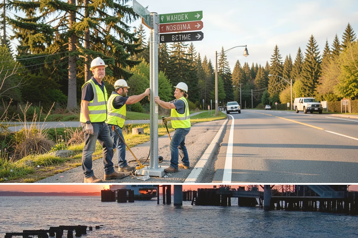 Guardrail Repair in Edmonds, Snohomish County, WA - Repairs run year-round but cluster after winter storm season when run-off-road impacts peak.