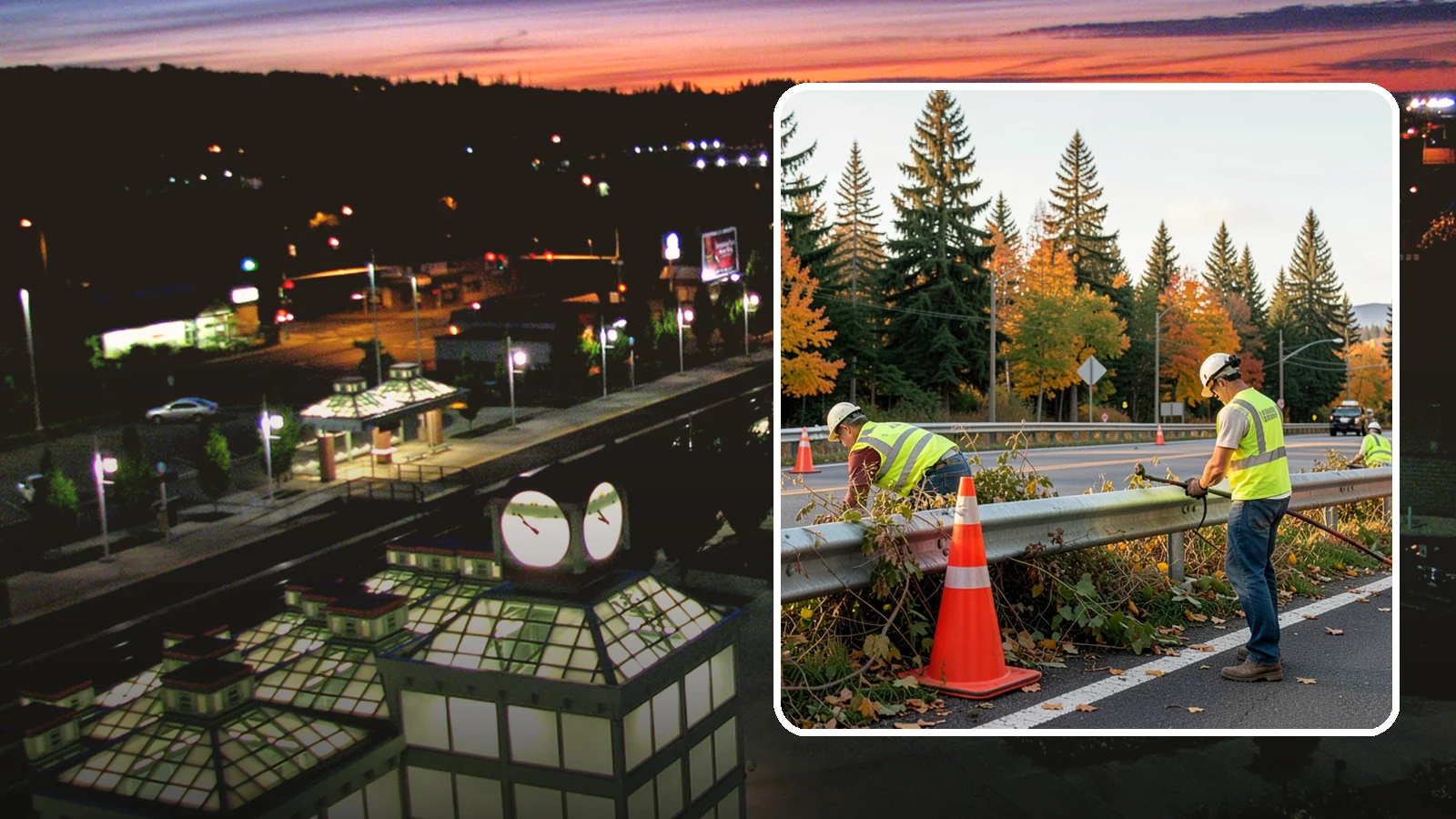 Guardrail Vegetation Clearing in Auburn, King County, WA - Vegetation clearing behind and beneath guardrail that preserves barrier function and enables inspection access.