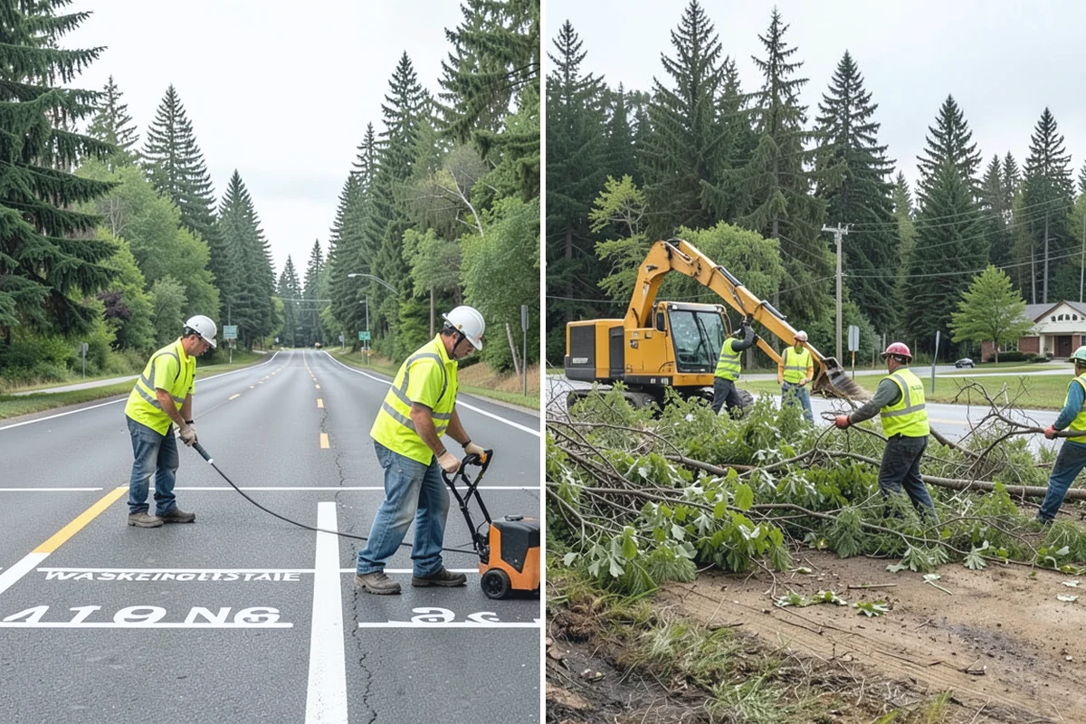 Guardrail Vegetation Clearing in Auburn, King County, WA - Identify guardrail runs and note hardware and terminal locations