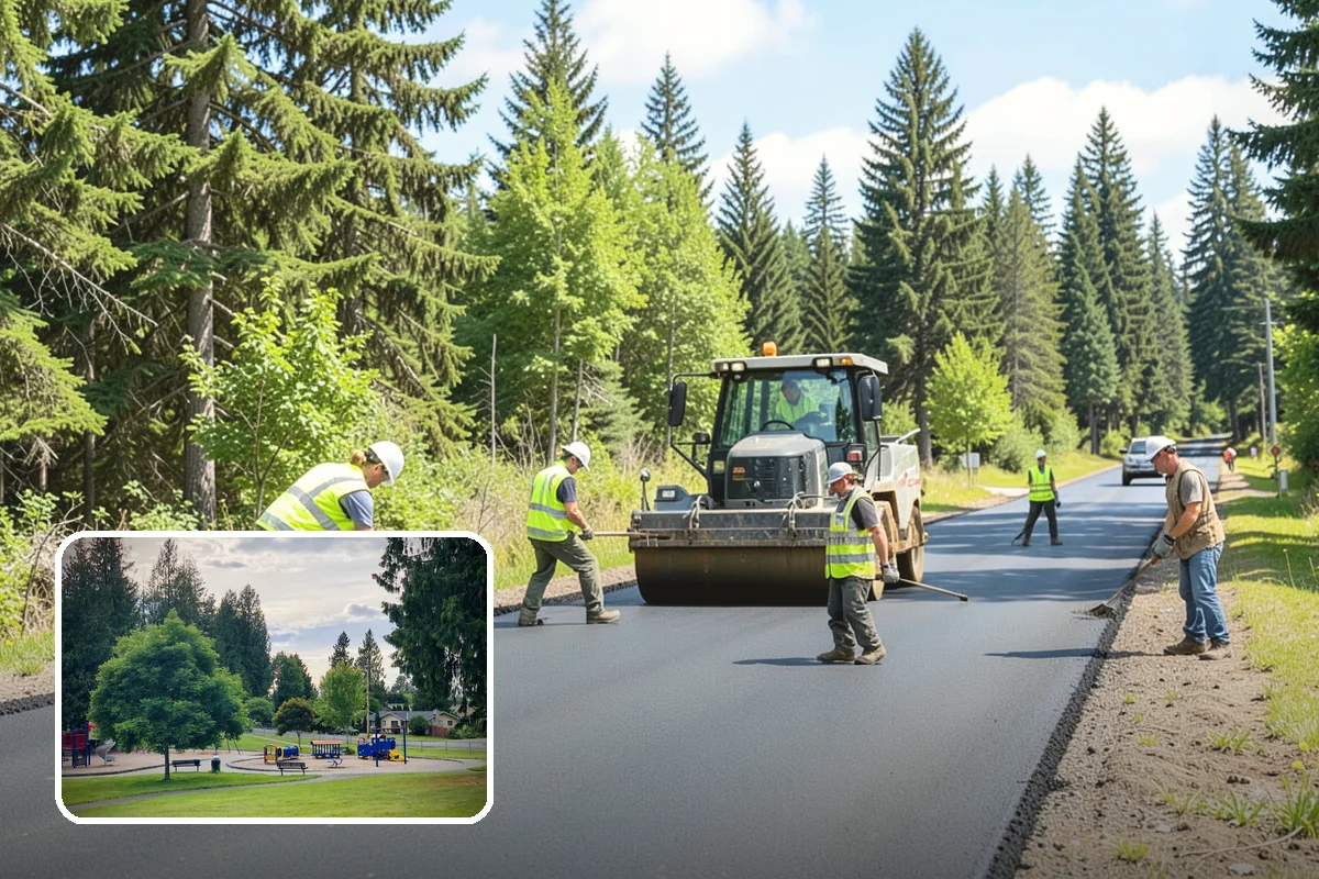 Guardrail Vegetation Clearing in Bonney Lake, Pierce County, WA - Extends guardrail life by keeping post and rail zones dry