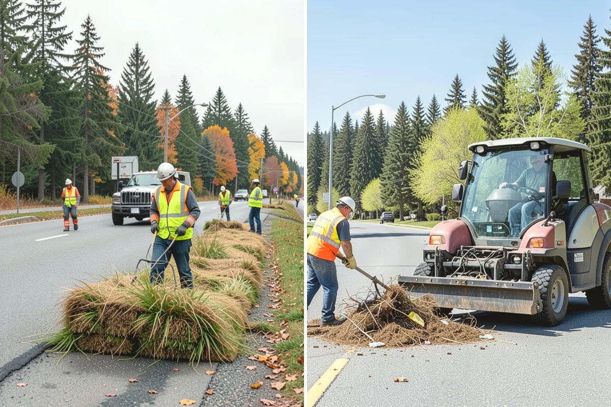 Guardrail Vegetation Clearing in Burlington, Skagit County, WA - Identify guardrail runs and note hardware and terminal locations
