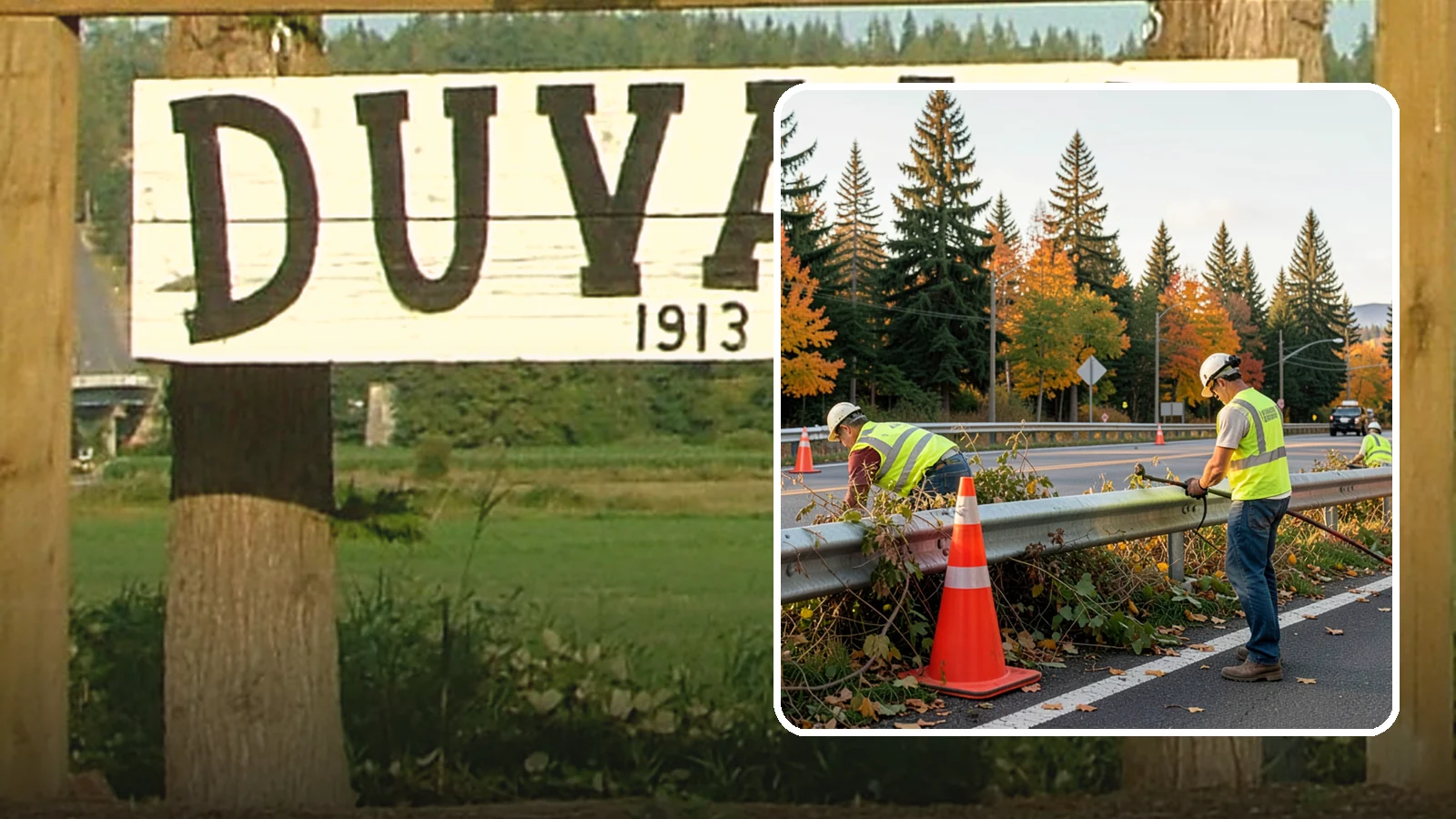 Guardrail Vegetation Clearing in Duvall, King County, WA - Vegetation clearing behind and beneath guardrail that preserves barrier function and enables inspection access.