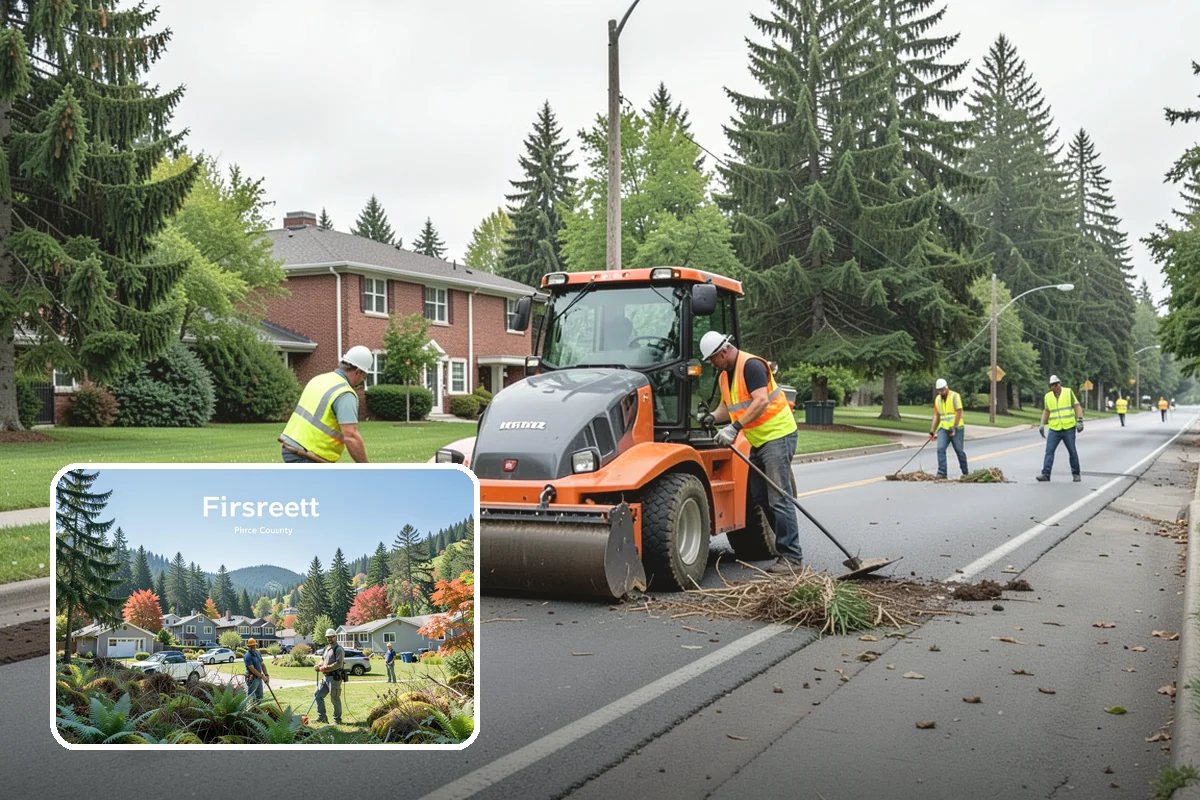 Guardrail Vegetation Clearing in Fircrest, Pierce County, WA - Extends guardrail life by keeping post and rail zones dry