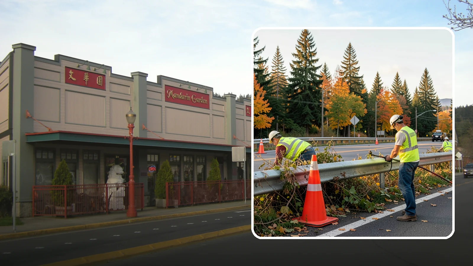 Guardrail Vegetation Clearing in Issaquah, King County, WA - Vegetation clearing behind and beneath guardrail that preserves barrier function and enables inspection access.