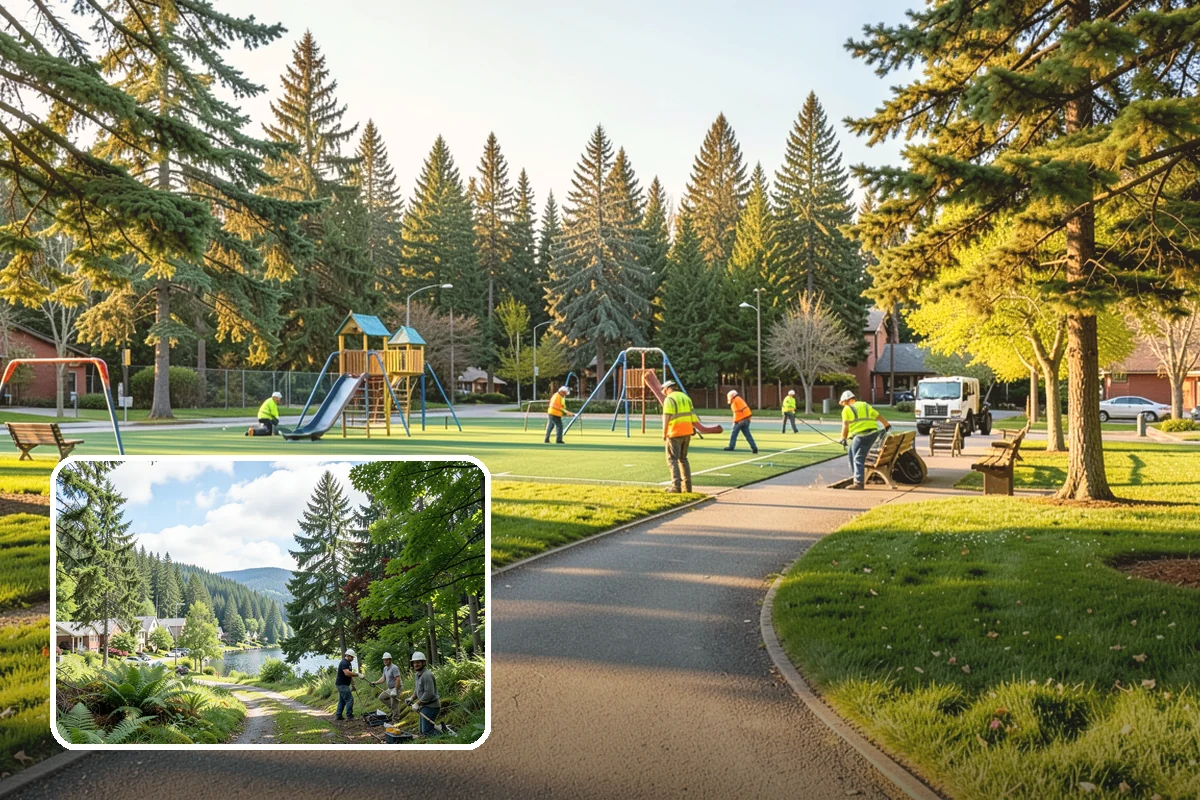 Guardrail Vegetation Clearing in Lake Forest Park, King County, WA - Extends guardrail life by keeping post and rail zones dry