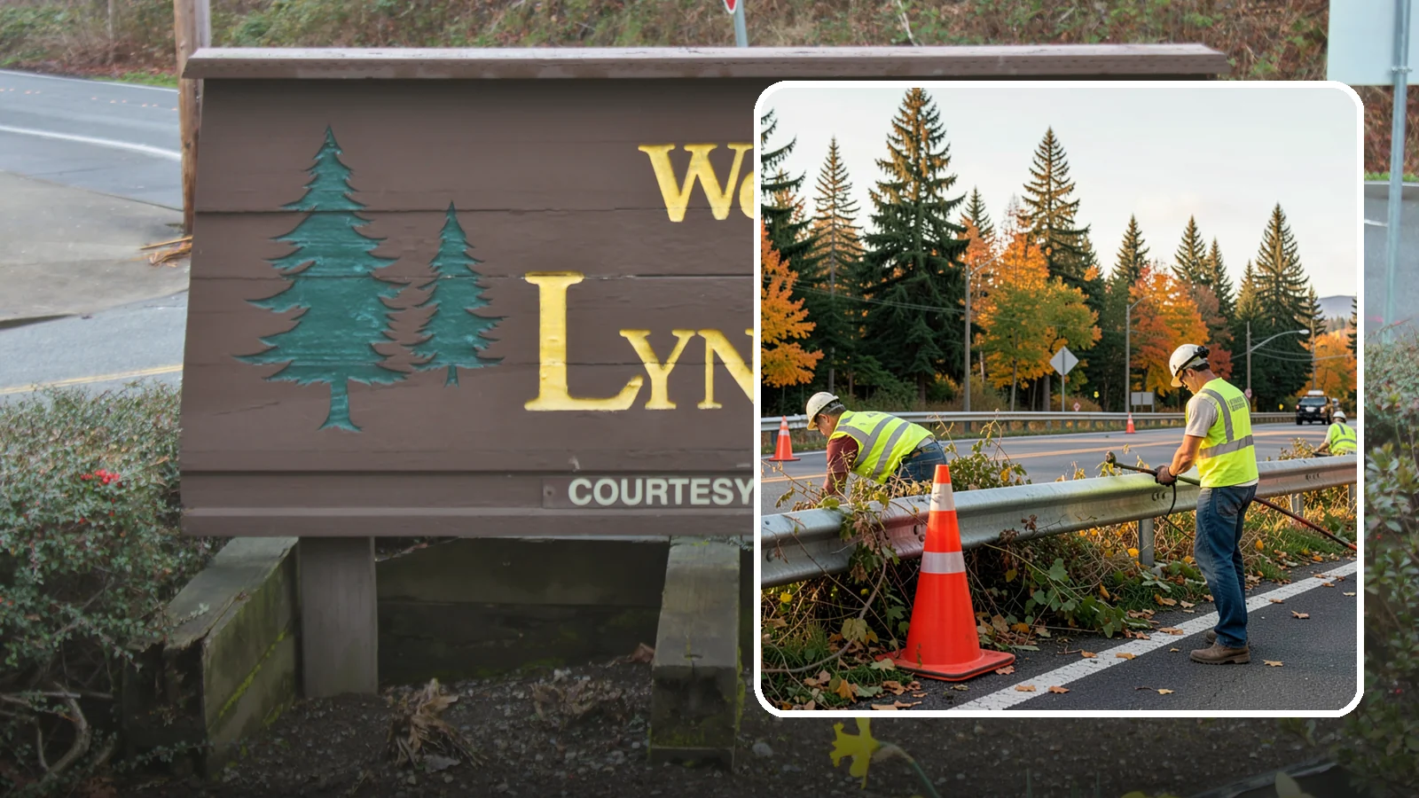 Guardrail Vegetation Clearing in Lynnwood, Snohomish County, WA - Vegetation clearing behind and beneath guardrail that preserves barrier function and enables inspection access.