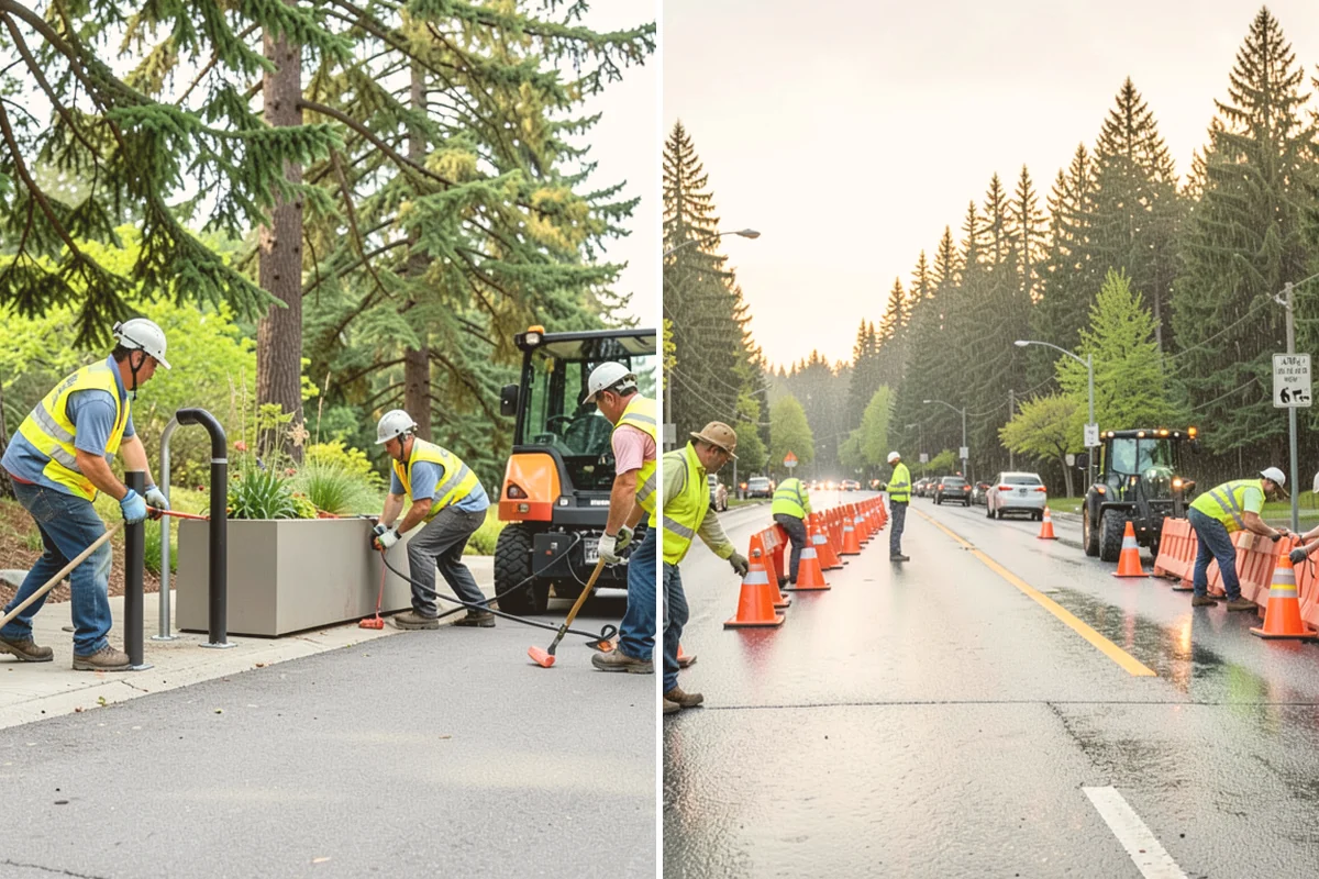 Guardrail Vegetation Clearing in Lynnwood, Snohomish County, WA - Identify guardrail runs and note hardware and terminal locations