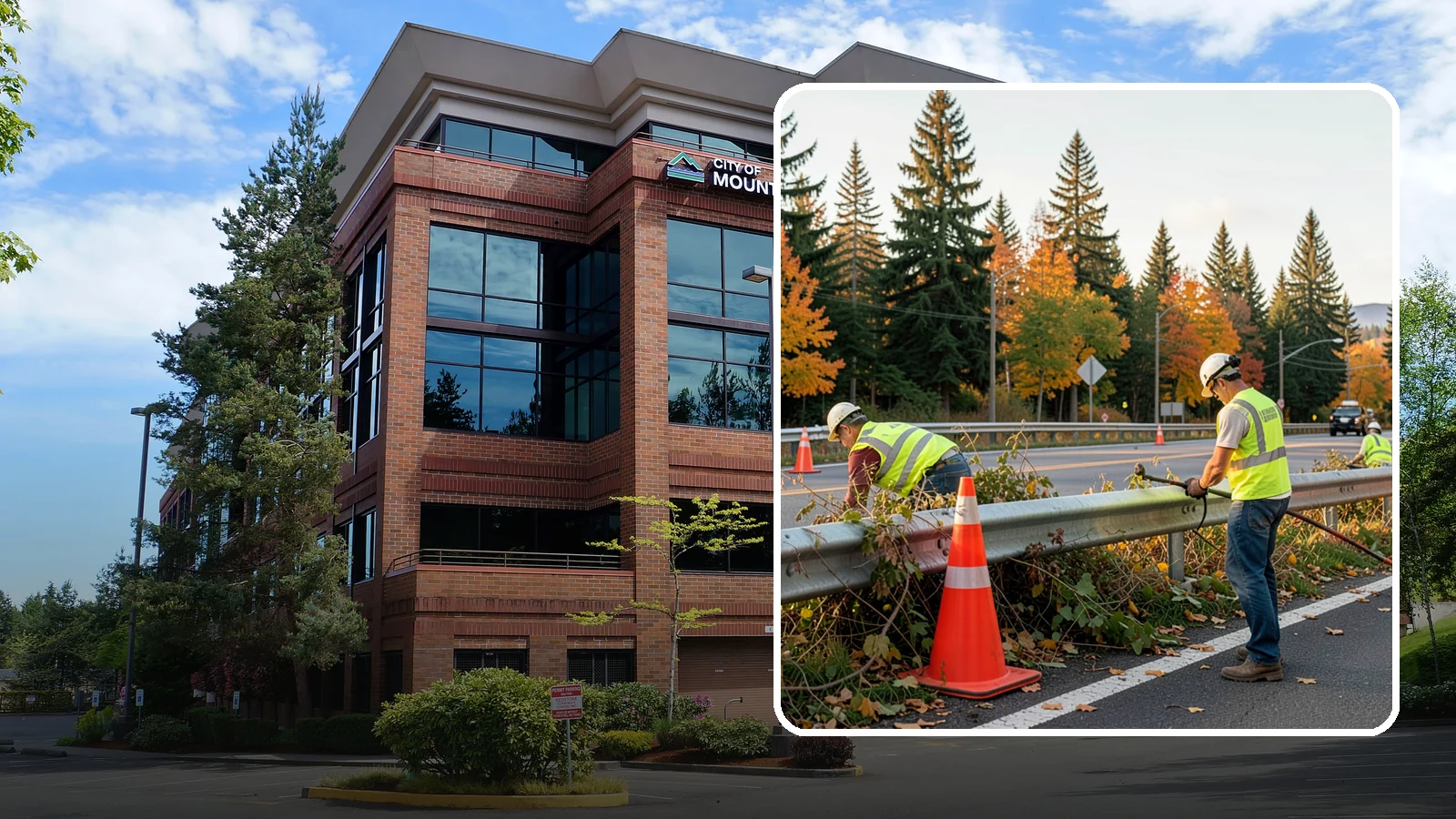 Guardrail Vegetation Clearing in Mountlake Terrace, Snohomish County, WA - Vegetation clearing behind and beneath guardrail that preserves barrier function and enables inspection access.